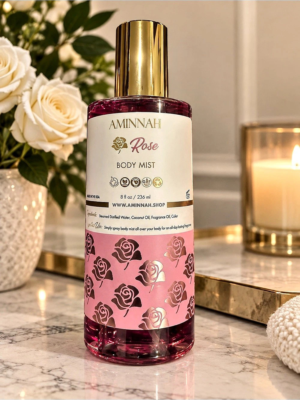 AMINNAH Rose Body Mist  NWT